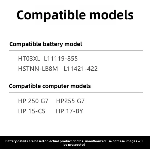 Imagen 2 del producto 11,4 V 3600MAh nueva batería de ordenador portátil HT03XL para HP Star 14 15 TPN-Q207 Q208 14-ce0027TX
