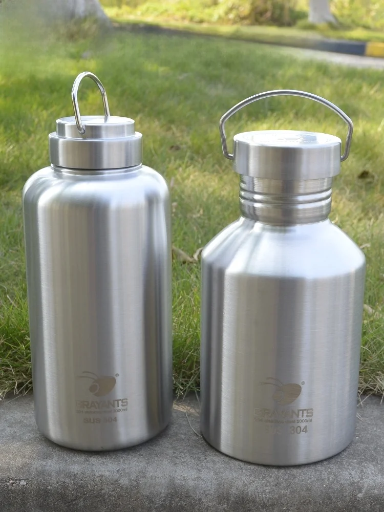 

Large Capaci 304 Stainl Steel Single Layer Water Bottle Outdoor Sports Cam Water Jug 500ml 2000ml Durable Drinking ...