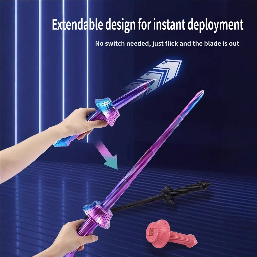 3D Printing Spiral Sword Children's Gravity Large Size Telescopic Samurai Sword Toy Kids Gradient Color 3D Printed Battle Game