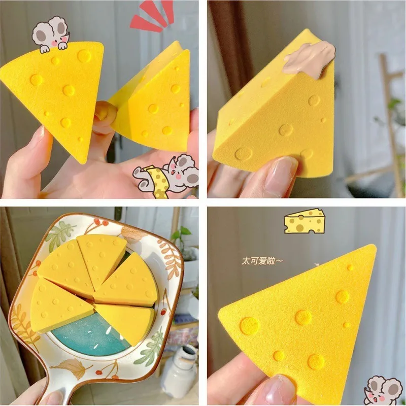 Funny Cheese and Egg Super Soft and Fine Dry and Wet Sponge Powder Puff Pad Beauty Mixer Liquid Foundation Makeup Tools