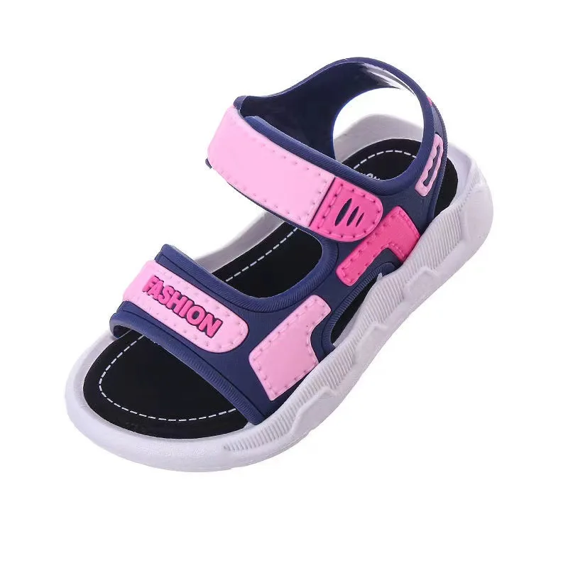 Fashion Kids Sandals Baby Shoes 2024 Summer Soft Sole Non-slip Boys Girls Sandals Toddler Children\'s Beach Flat Shoes Size 21-35