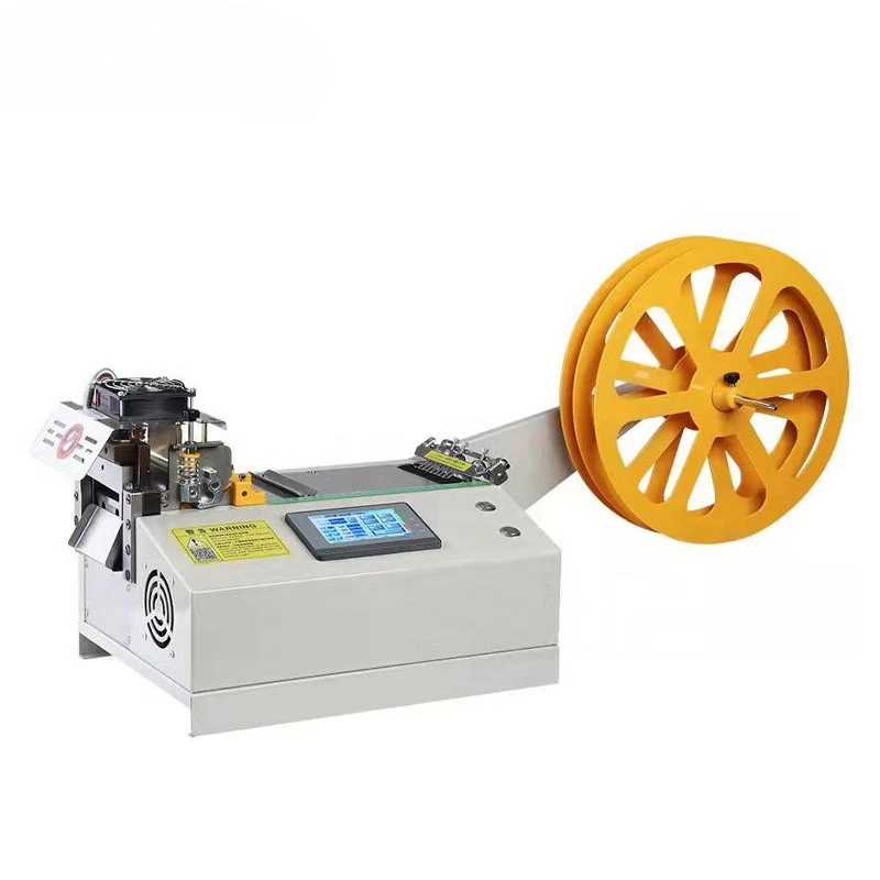 Automatic Digital Webbing Nylon Rubber Pvc Tape Fabric Cutting Machine With Cold Cutter