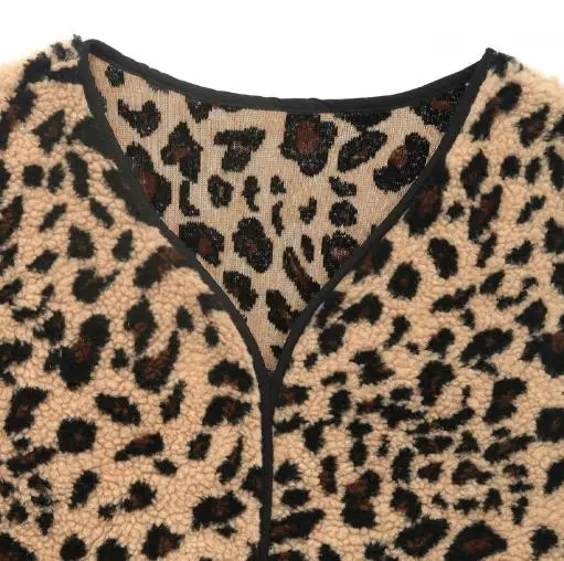 

Women's V-Neck Sleeveless Vest Coat for Women 2025 Autumn and Winter New Fashion Female Leopard Print Cardigan Jacket Top