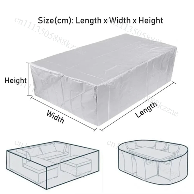 210D Heavy duty Waterproof Patio Furniture Cover Rectangular Garden Rain Snow Outdoor Cover for Sofa Table Chair Wind-Proof