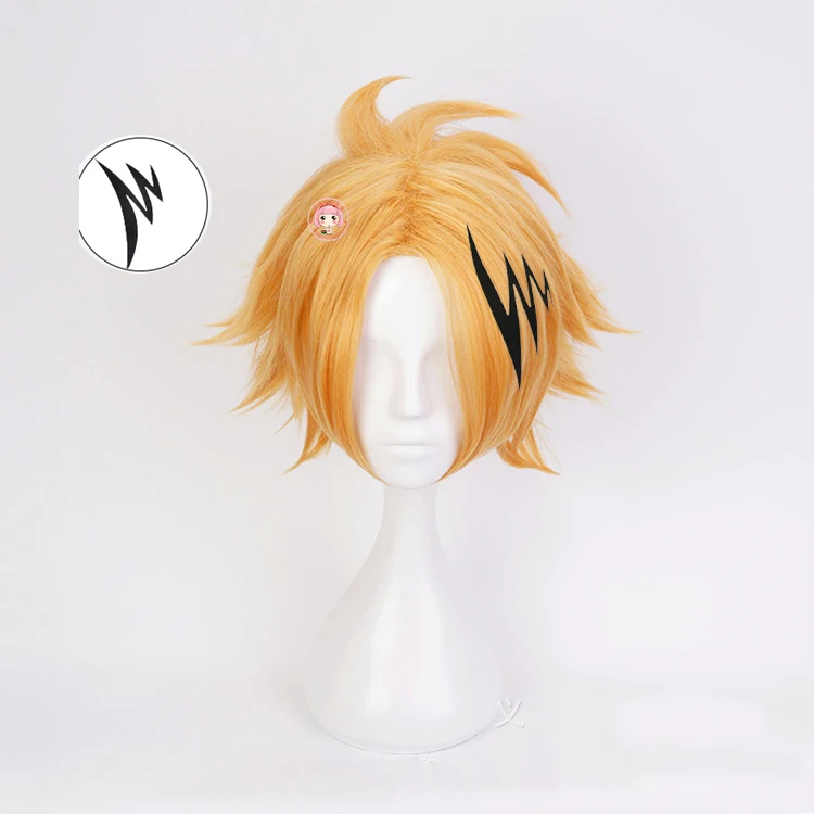 My Hero Academia Cos Kaminari Denki Cosplay Costume Anime Mens Everyday Uniforms Halloween Clothes Wig