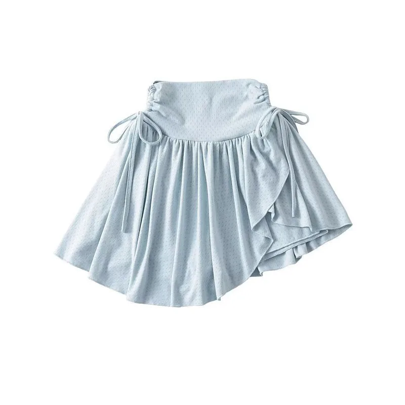 

Sexy Girl Lolita Summer Patchwork Strap Irregular Solid Color Fashion Elegant Casual A-line Pleated Half Skirt Women's Clothing
