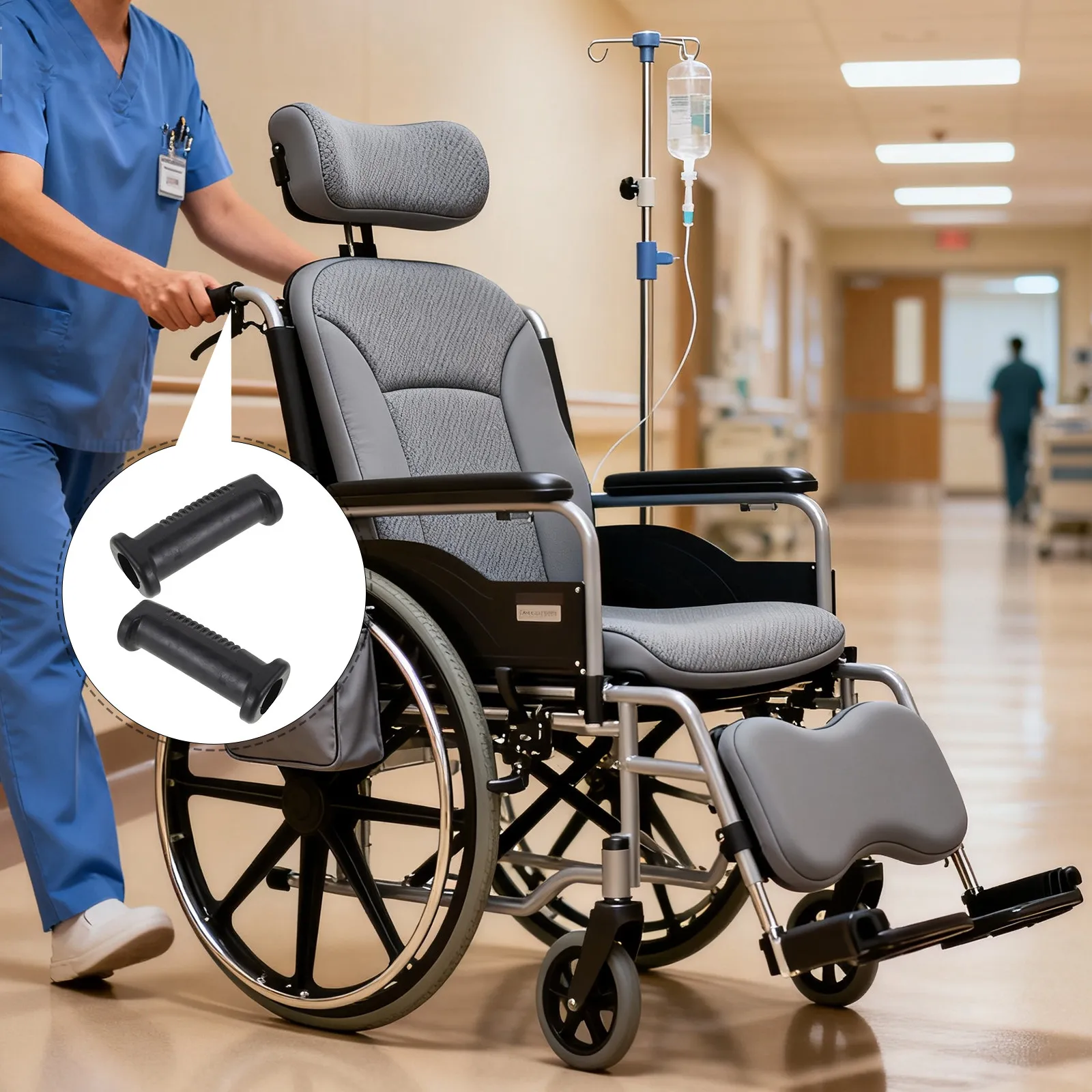 

Комплект из 4 универсальных мягких противоскользящих накладок на ручки для инвалидных колясок, ходунков, кресел-колясок и средств для передвижения пожилых людей