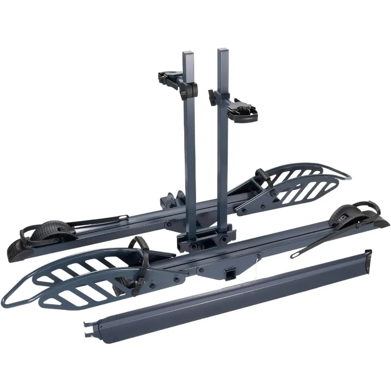 CyberRack E2 Hitch 2 E-Bike Rack with Ramp,200 lbs Capacity Electric Bike Carrier Foldable Platform Mount,