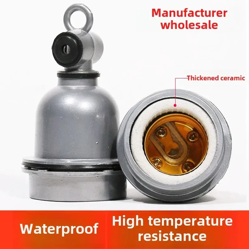 

E27 Waterproof Ceramic Lamp Mouth Insulation Lamp Holder With Small Three Links Pig Heating Lamp Spiral Electric Light Socket