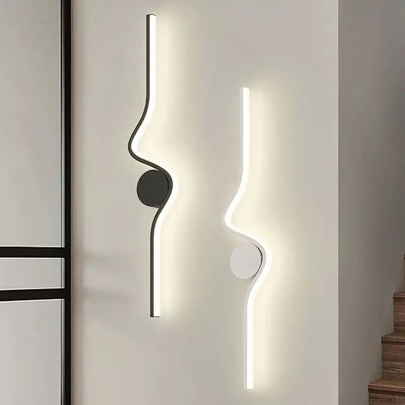 

2024 New Modern Minimalist LED Wall Lamp Lights Lighting For Bedroom Bedside Living Room Grille TV Sofa Lobby Background Decor