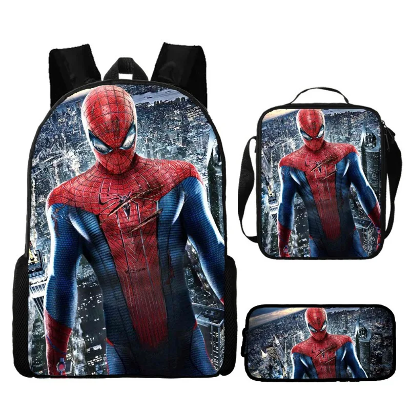 3pcs/set Marvel SpiderMan Children Schoolbag Lunch Bag Pencil Case Three Piece Set Avengers Back To School Season Gifts