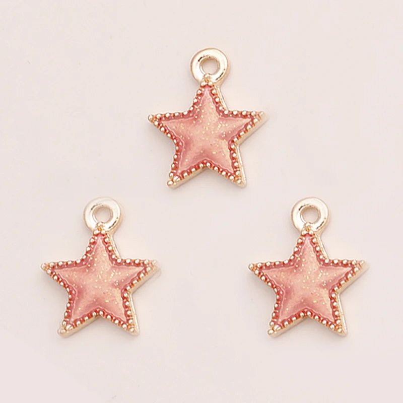 Leslie 10pcs/lot 16x18mm Enamel Black Five-pointed Stars Charms for DIY Earrings Necklaces Pendants Jewelry Making Accessories – Detail 9