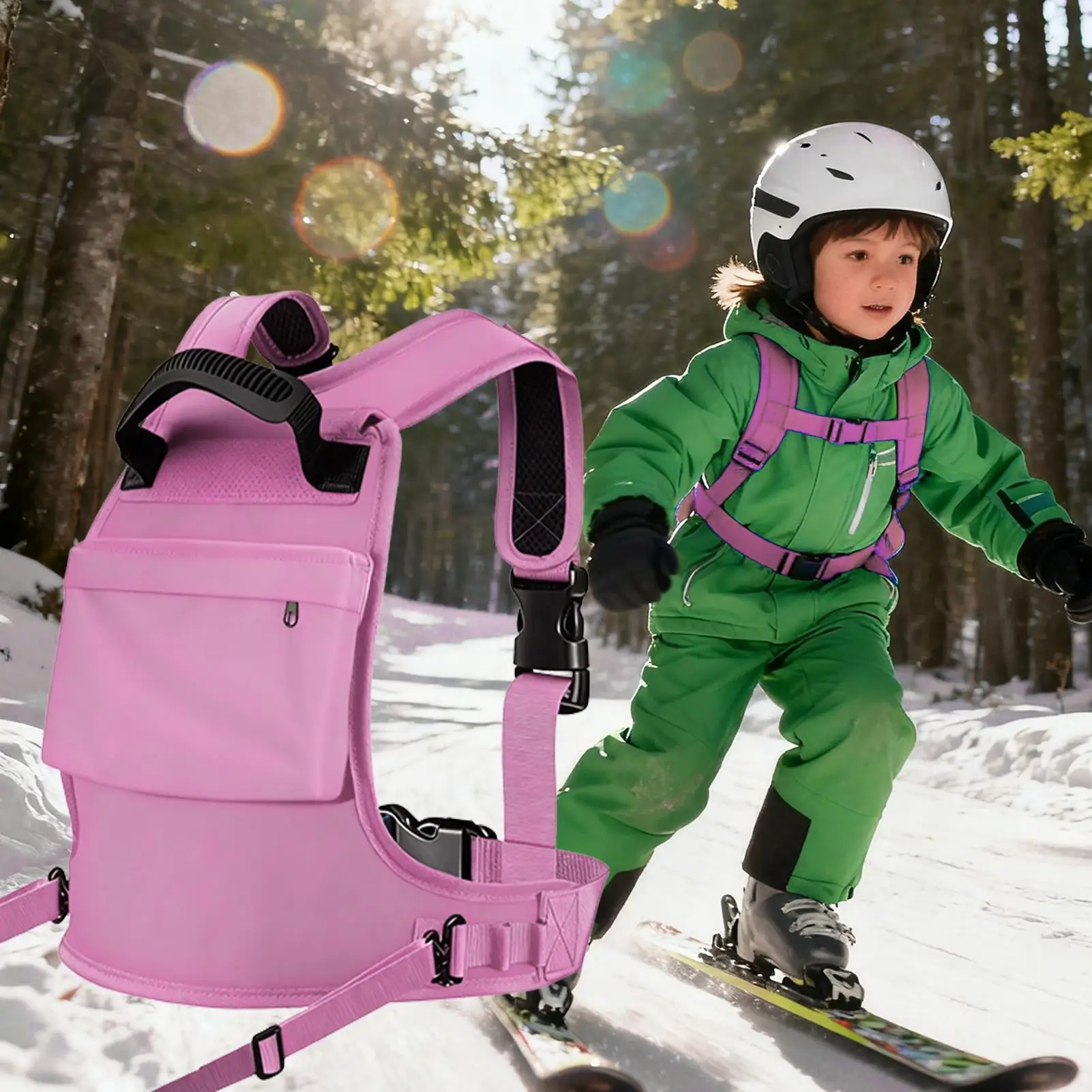 حزام تزلج للأطفال مع مقود، مساعد تدريب آمن لمنع السقوط في رياضات الثلج، لوح تزلج قابل للتعديل ومدرب التزلج #4