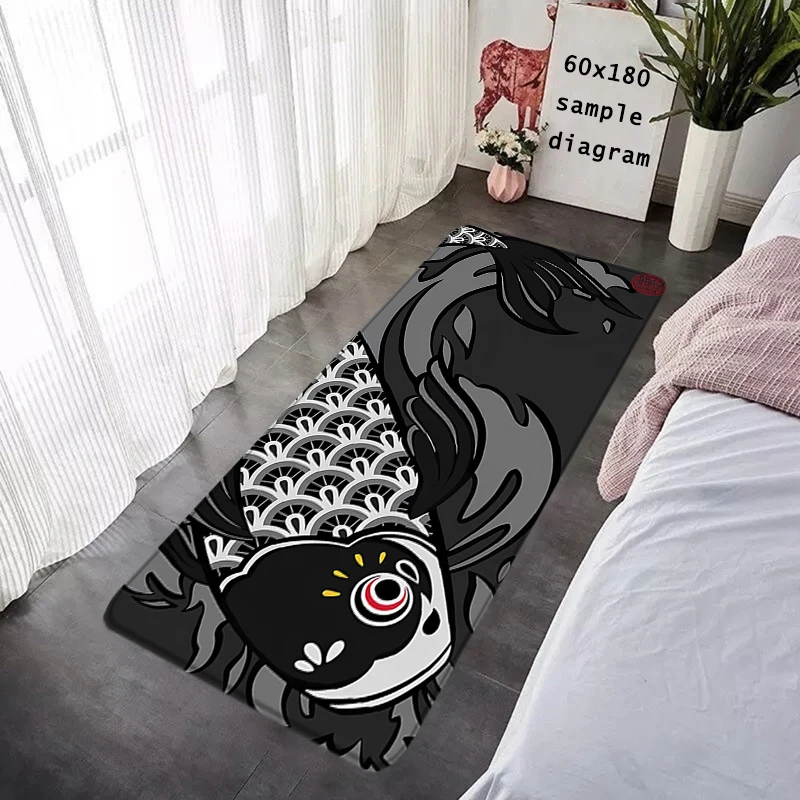 Bedside Rug House Doormat Lucky Koi Yin Yang Tai Chi Hallway Carpet Living Room Rugs Foot Carpets Floor Mats Non-slip Home Decor