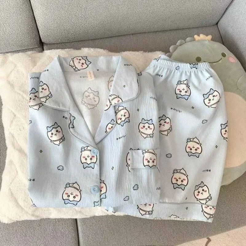 طقم ملابس منزلية نسائية قطنية جديدة لعام 2025 ort Sve orts طقم ملابس منزلية مطبوع عليه رسوم كرتونية حلوة بيجامات صيفية خفيفة الوزن