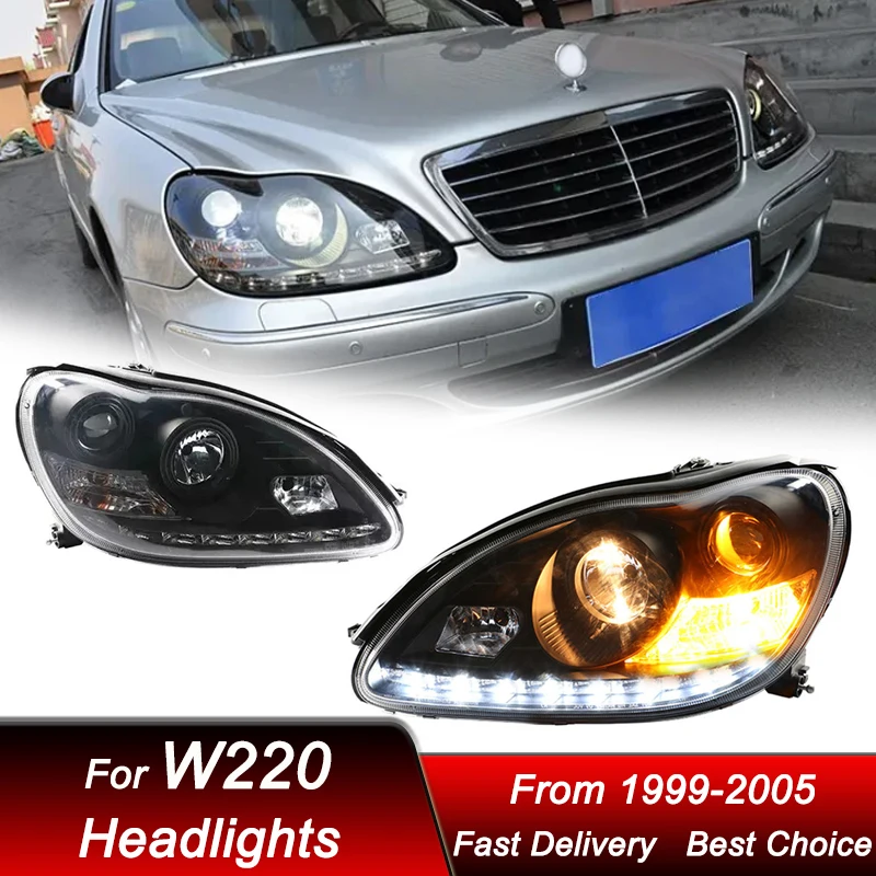

Pop Car Headlights For Mercedes-Benz S Class W220 S280 S320 S500 1998-2005 LED Auto Headlamp Assembly Projector Lens Accessories