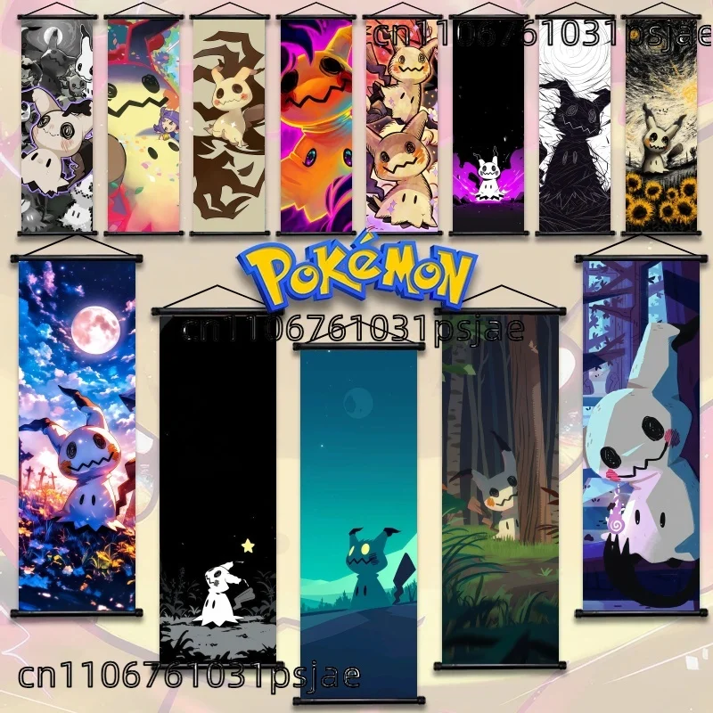 Impresionante decoración de desplazamiento Mimikyu, Hola - Qual., Show Allure, para coleccionistas, agregar caprichoso al espacio, arte vívido para fantasmas - tipos de fans