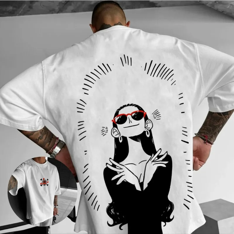 Camiseta One Piece NEW 2025 Crew, nueva moda, mercancía oficial, corte holgado, Top de Anime Unisex, algodón suave con estampado Vintage