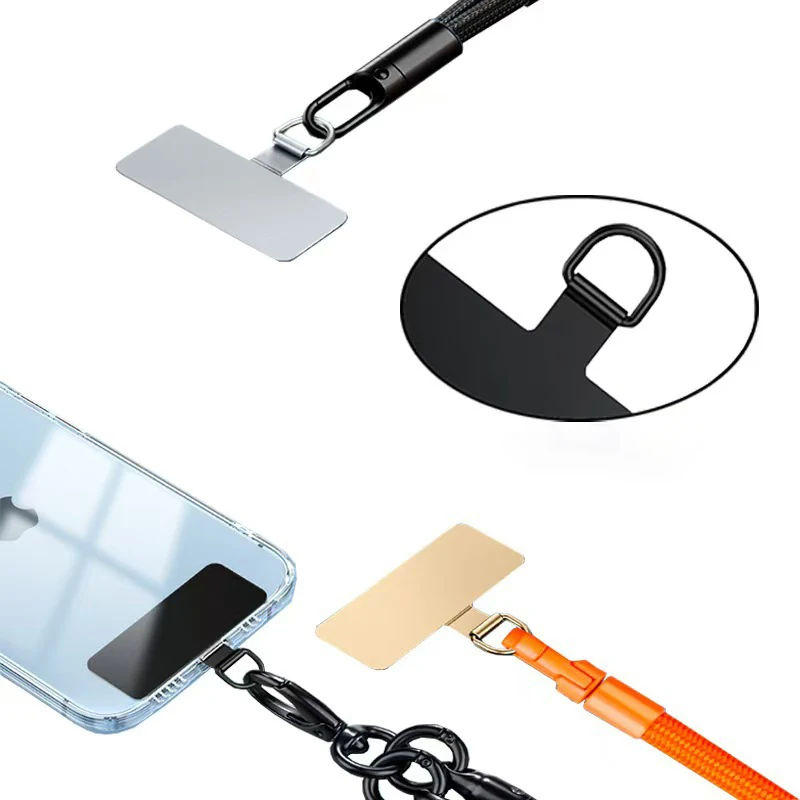 Alloy Phone Retention Pad Phone Lanyard Spacer Stainless Steel Metal Backing Plate Chain Connection Piece Anti-Loss Retention