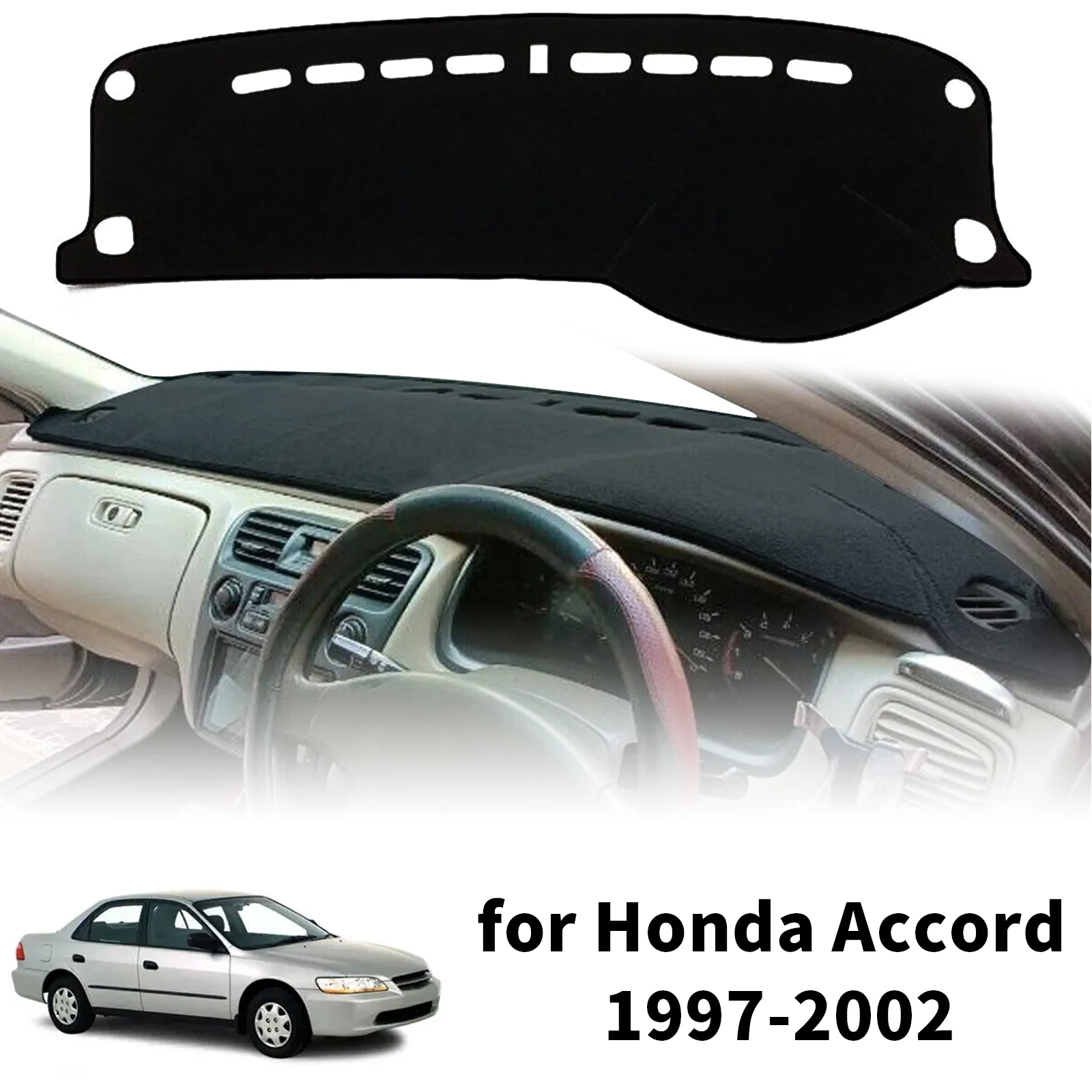 ホンダ・アコード6（1997年～2000年、2001年、2002年式）用。カーダッシュボードカバー、日よけ、滑り止め加工、ダッシュマット、インテリア装飾パッド、アクセサリー。