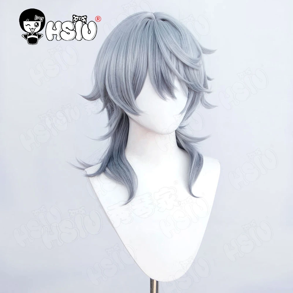 Sunday Cosplay Wig Fiber synthetic wig Game Honkai Star Rail Cosplay Wig「HSIU 」Gray Blue Mixed dark gray Short Wig+Wig Cap