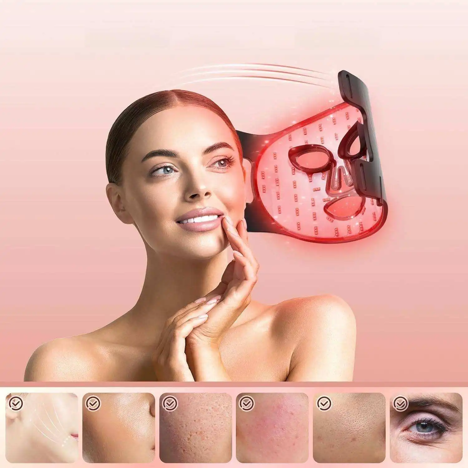 7 Colors LED Silicone Facial Skin Care Mask Reusable Facial Beauty Mask Instrument Home Face Lifting Whitening Beauty Device