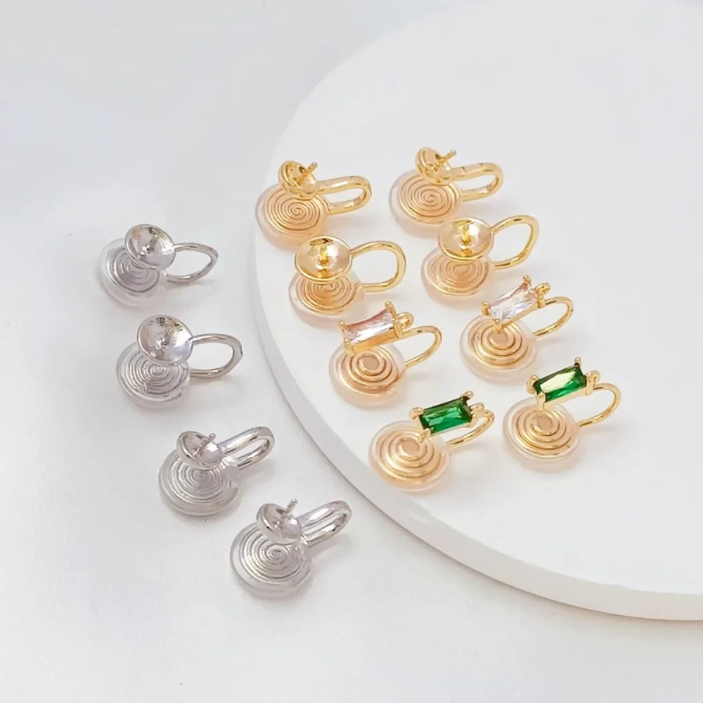 

14-каратное позолоченное циркониевое зажимы для ушей, лоток для катушки от комаров, силиконовая пустая подставка, жемчужные зажимы для ушных костей, аксессуары для ушей