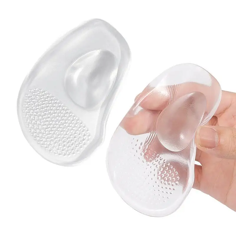 Clear Metatarsal Pads Clear Shock-Proof Forefoot Pads Non-Sticky Foot Cushions Thin Foot Arch Pads For High Heels Boots Shoes