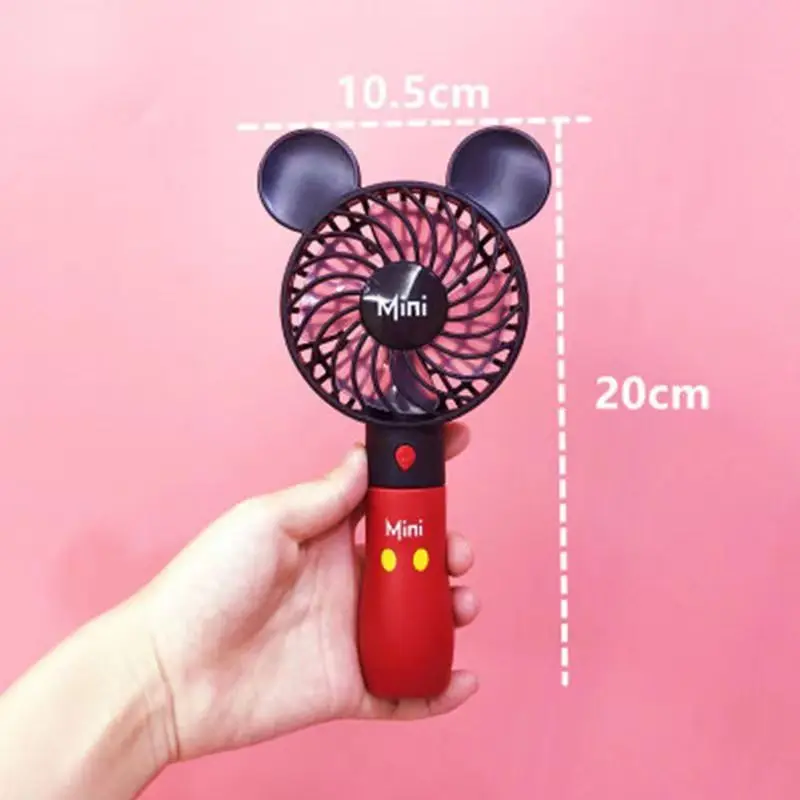 Disney ventilador portátil de dibujos animados Kawaii, Enfriador de aire Usb de Mickey, Mini ventilador de mano de viaje, juguetes recargables con