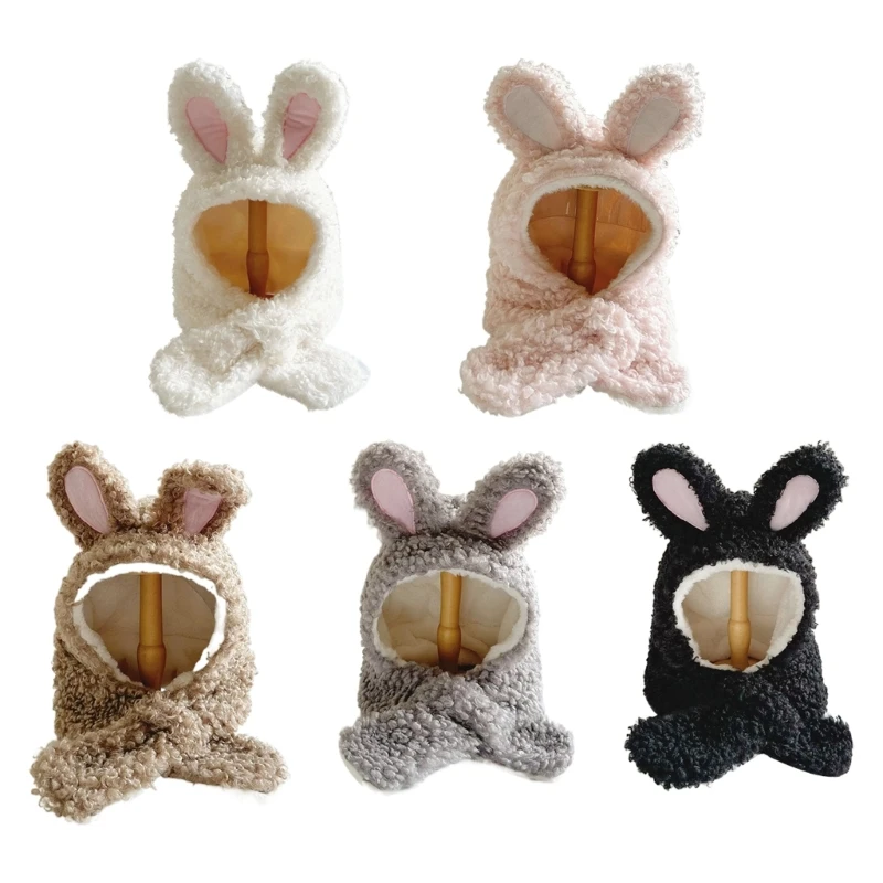

Cartoon Animal Warm Neck Scarf Ear Protections Caps for Boys Girls Windproof Hat