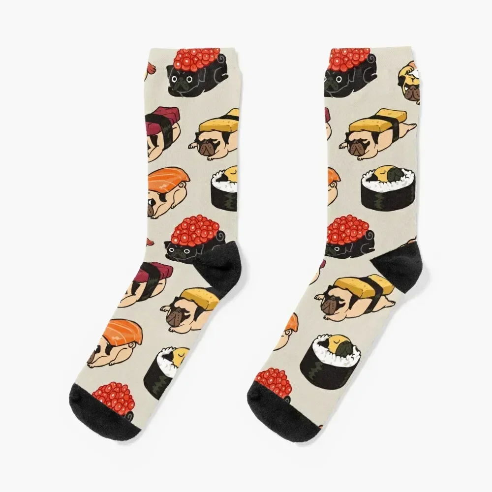 

Sushi Pug Socks japanese fashion gift colored Men Socks Luxury Brand Women's