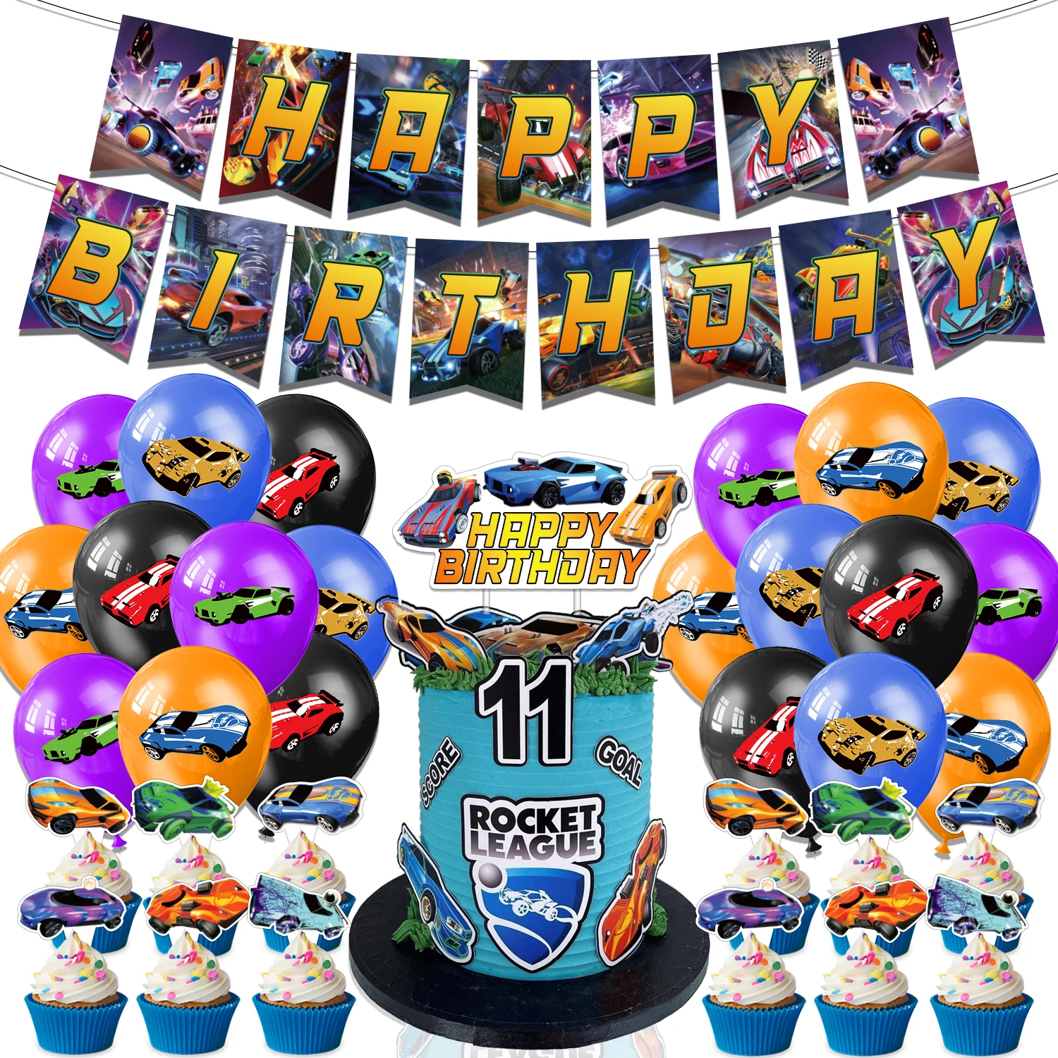 The Game Rocket League Birthday Party Decoration Balloon Banner Backdrop Cake The Game Party Supplies Baby Shower