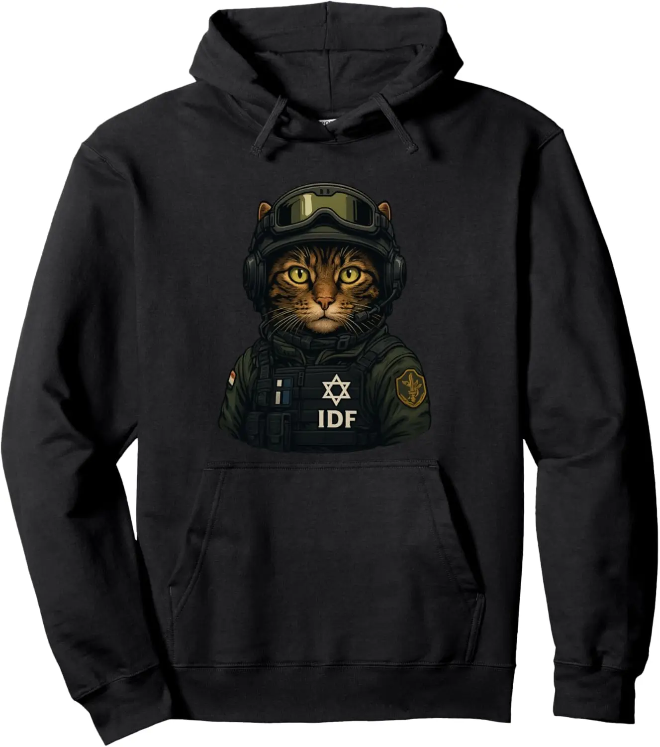 

Israeli Defense Force Art Cat Soldier Tzahal Pullover Hoodie