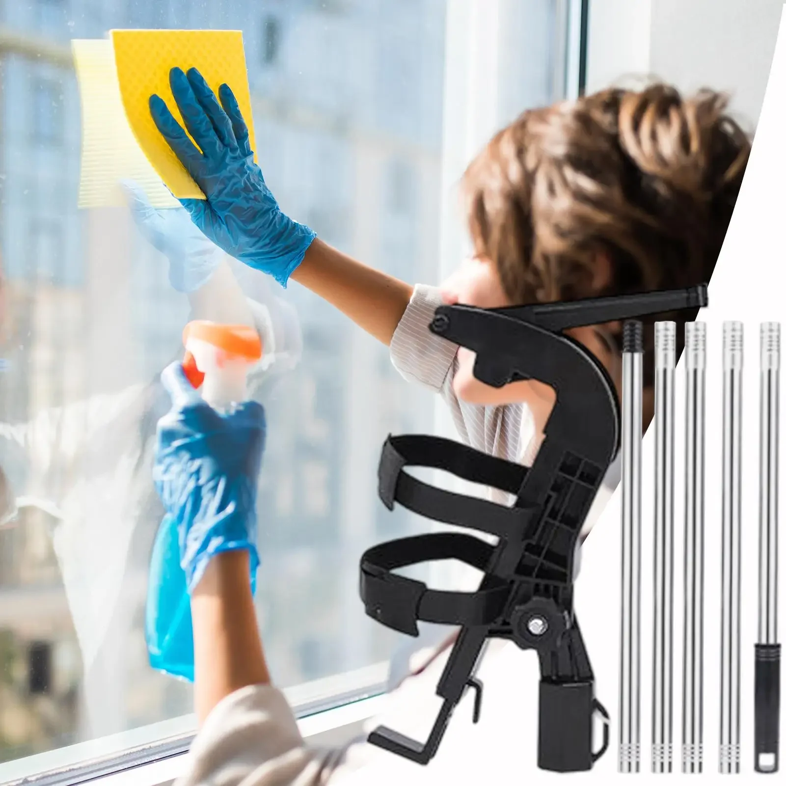 Extension Pole for Painting Adjustable Angle Extension Pole Powder Adaptor Duster with Telescopic Wand for Indoor Painting