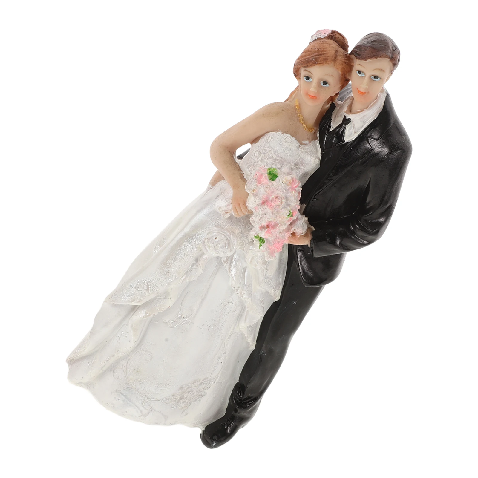 

Bride Groom Cake Topper Wedding Cupcake Decorations Figures Lovers Ornament Crafts Resin Art Unique Design Romantic Style