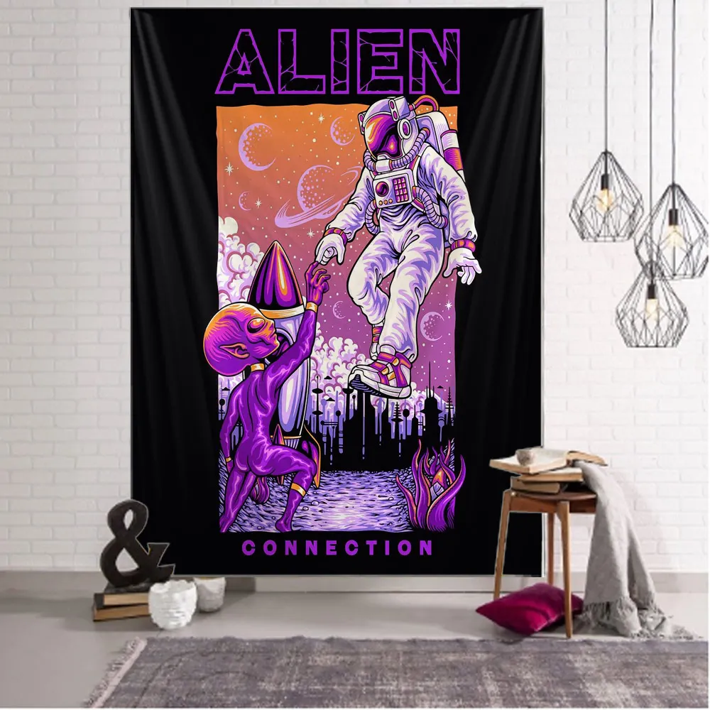 

Space Astronaut Home Decor Hippie Tapestry Alien Wall Decor Blanket Curtains Hanging at Home Living Room Dorm Tapestry01