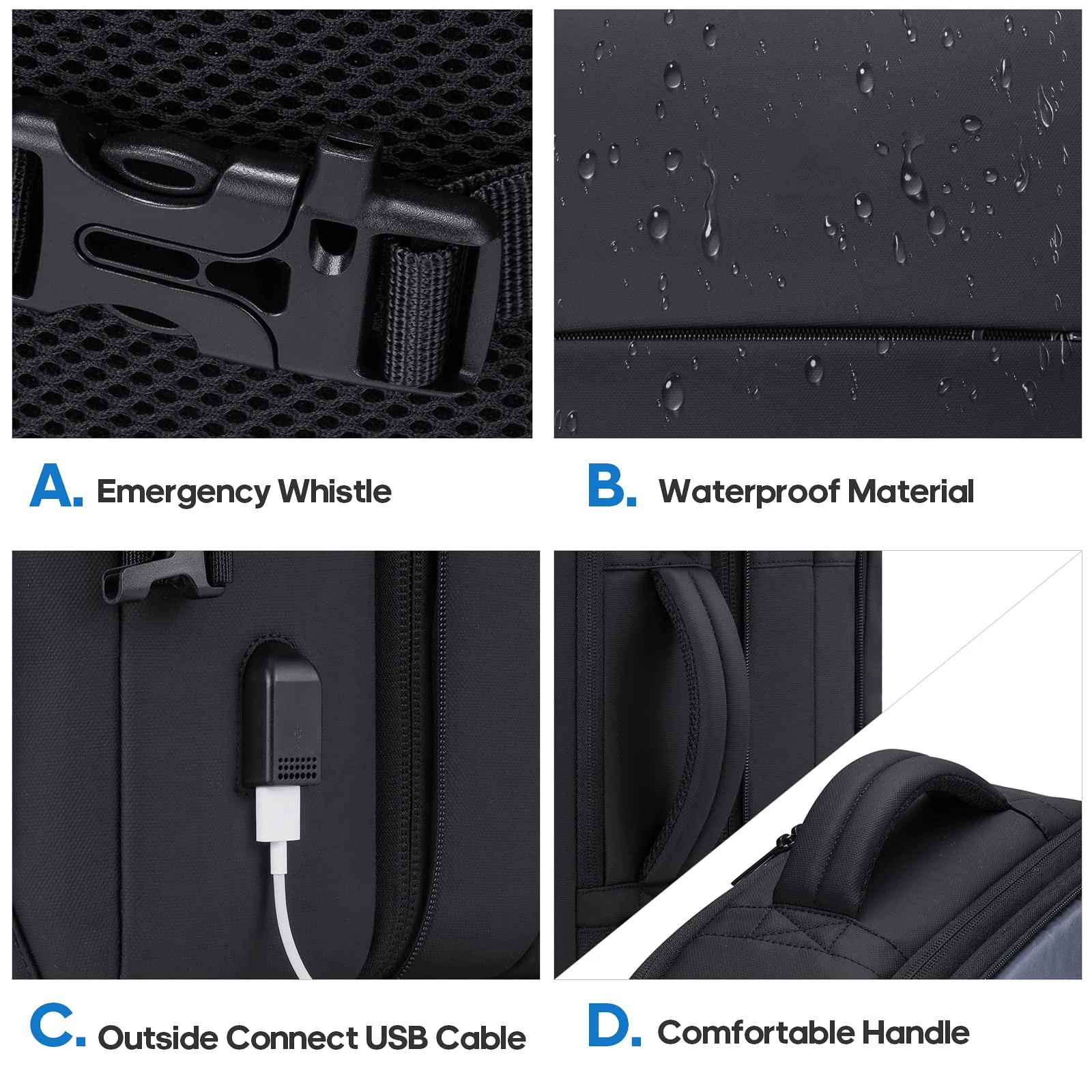 Imagem -04 - Mochila de Viagem para Homens e Mulheres Expansível Resistente à Água Mochila para Laptop de 17 Polegadas Mochila Casual Aprovado em Voo 37l