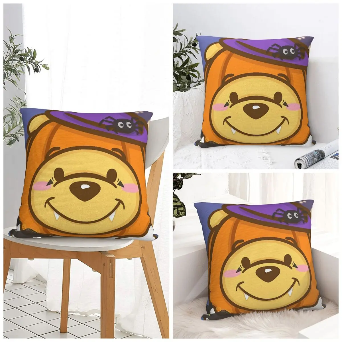 Winnie The Poohs Pillow Case Cushion Cover Square Pattern Pillow Cover Vintage Pillowcases For Sofa Home Decoration