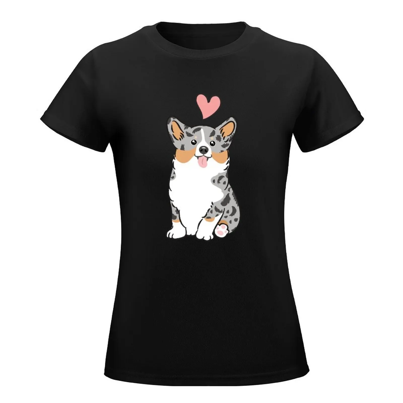 Love Corgi - Blue Merle 2 T-Shirt female lady clothes hippie clothes cute tops plus size t shirts for Women loose fit