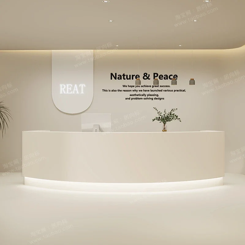 

Роскошные скандинавские стойки регистрации, круглая дуга, контрольная стойка, подиум, касса, мебель для салона красоты, Giri Is Masas FYRD