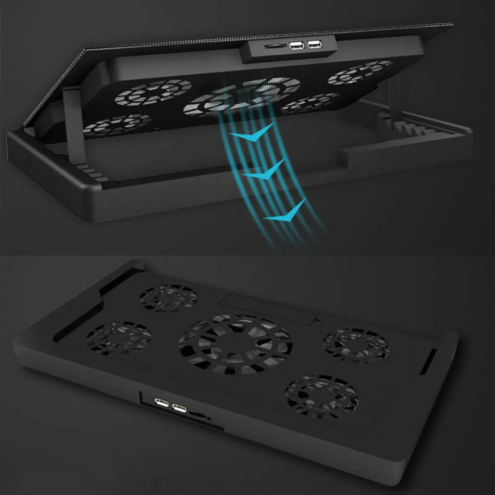 

USB Laptop Cooling Fans Ultra Slim Portable Skid Proof Base Quiet LED Lights Laptop Cooler Heat Dissipation Cooling Device