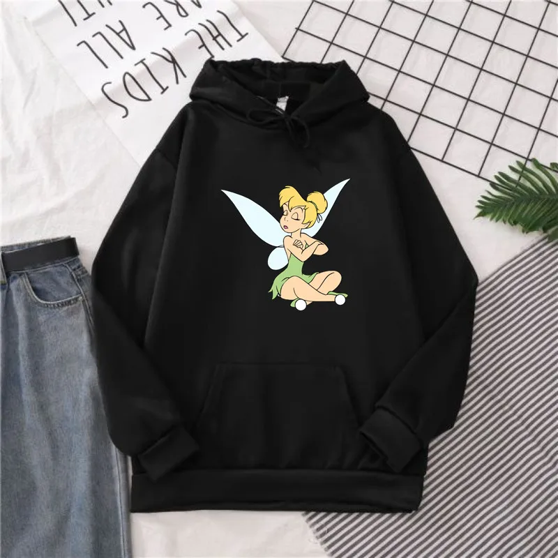 Tinker Bell Neverland Women Hoodie Print Funny Art Cartoon Hoodies Casual Sweatshirts Women Winter Tops Female Clothing