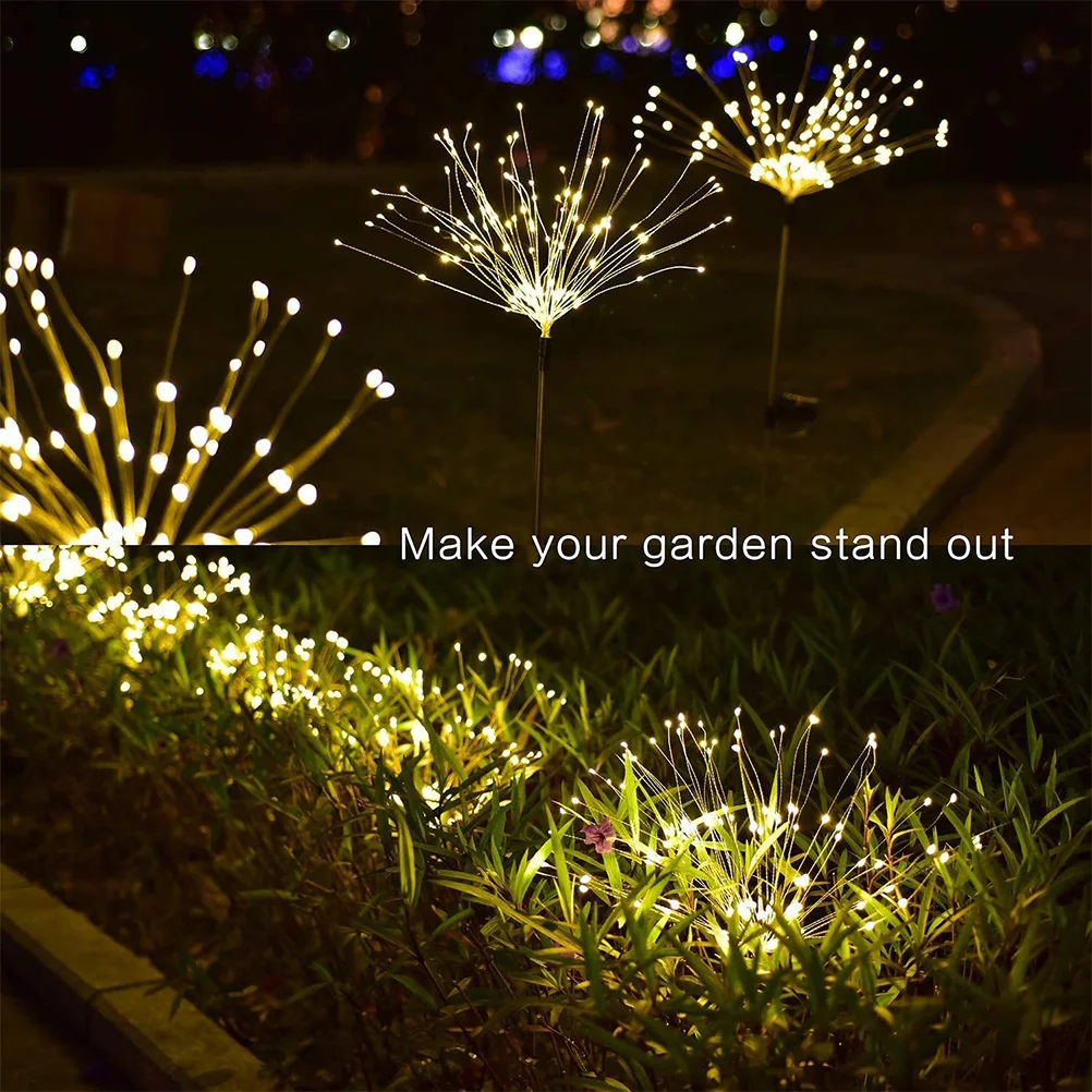 

1 set Solar Firework Light Outdoor Garden wrought Iron LED Decorative Safe Durable Plastic Metal Materials Solar Lights Festival