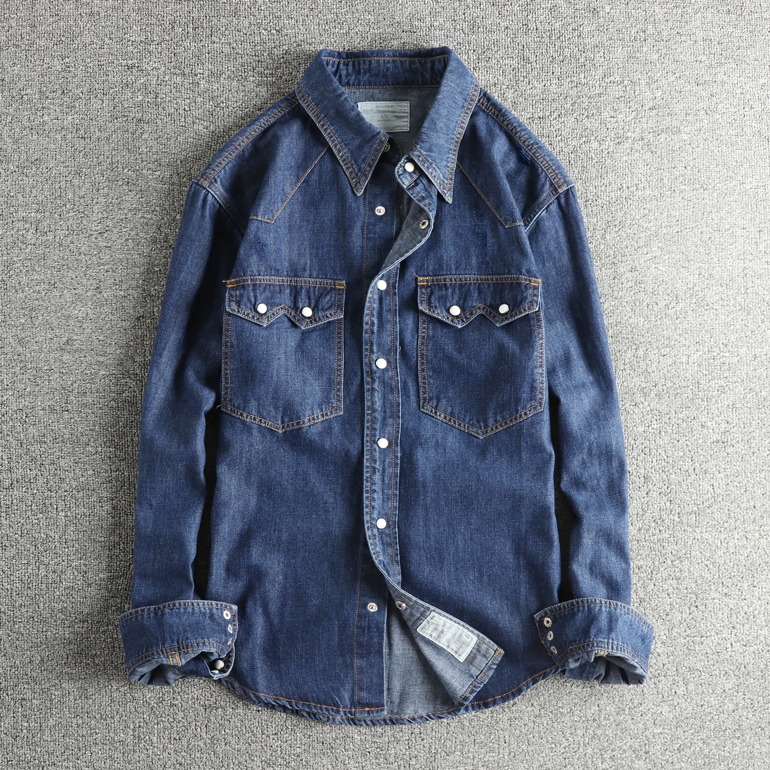 Ami Kaji American retro denim shirt men's autumn trendy versatile jacket long sleeves
