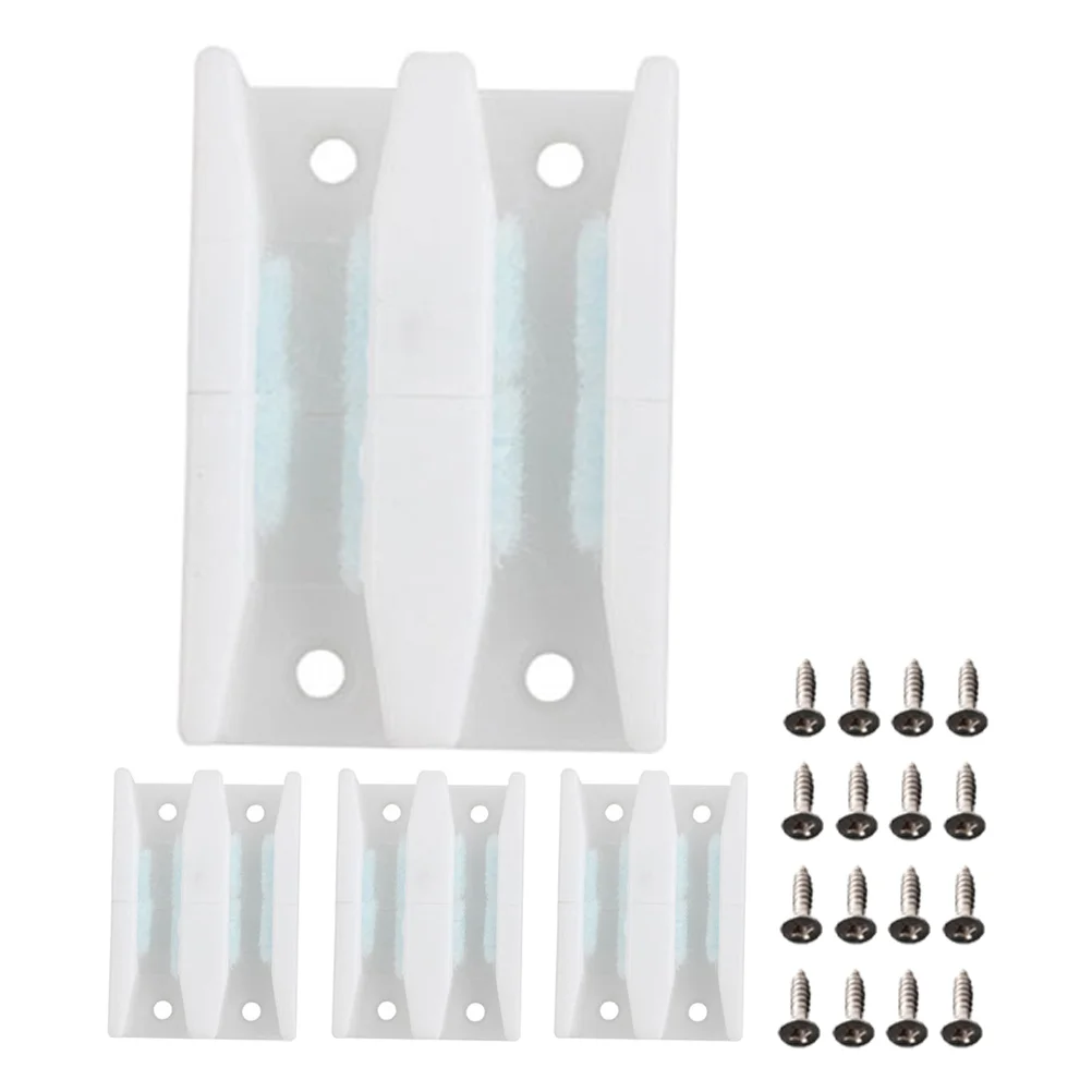 

4 Set Component Sliding Door Swing Stop Cabinet Bumper Metal Shower Guides for Glass Doors