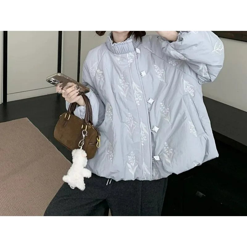 Sweet Single Breasted Cotton Jacket for Women in Winter 2025 New High-end and Thickened Warm Cotton Jacket
