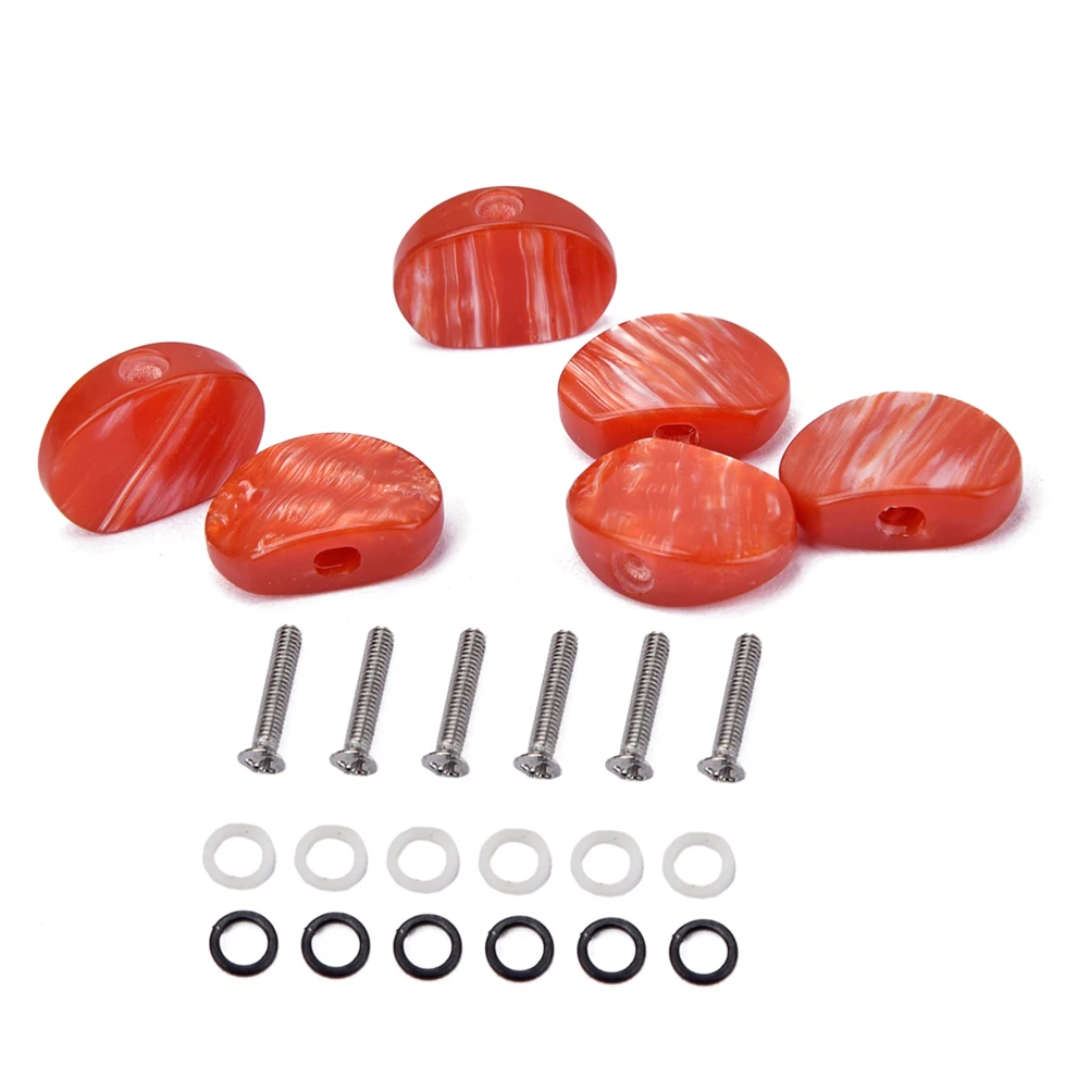

6 pcs Coffee Brown Pegs Replacement Acrylic Button Machine Heads For Acoustic Guitar Repair Kit Guitar Tuning Keys Tuning Pegs