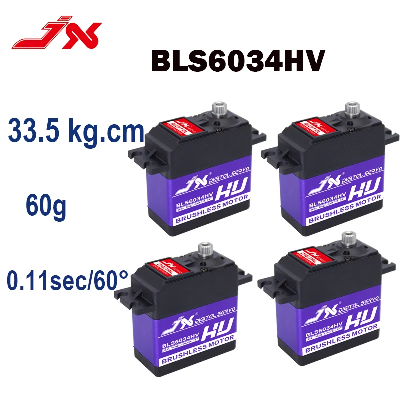 

JX Servo BLS6034HV 34kg 7.4V HV Metal Gear Digital Brushless Servos For 1/8 1/10 RC Cars Crawler Boat Robot Airplane Helicopter