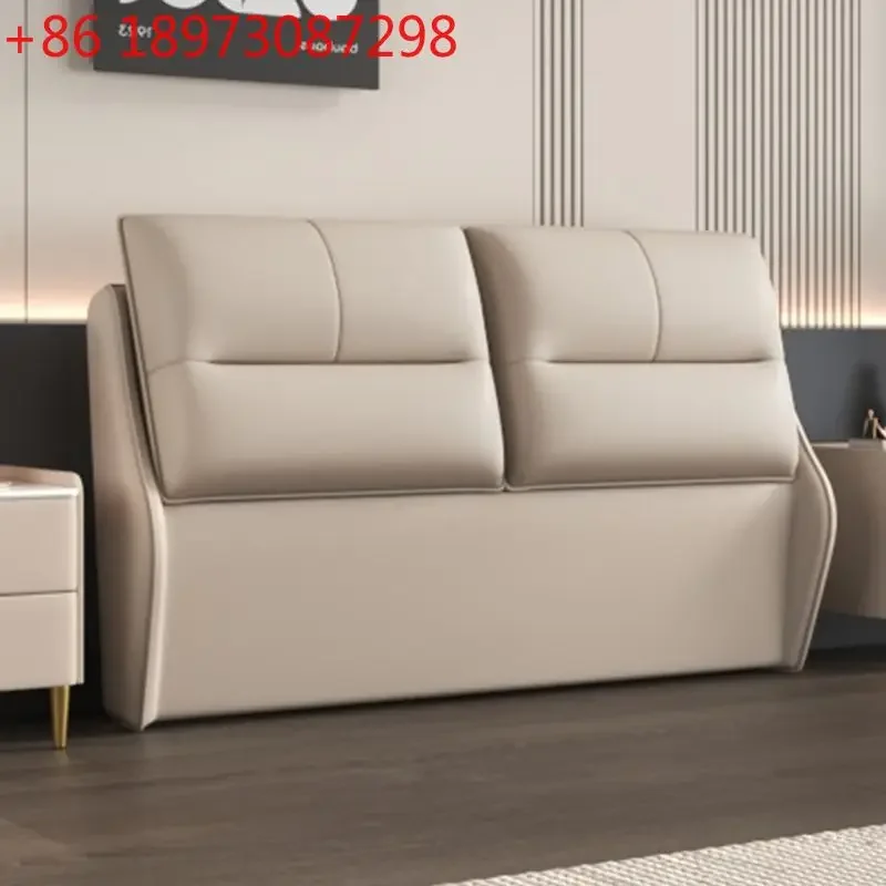 Single bedside soft bag leather simple modern solid wood technology cloth inclined backrest