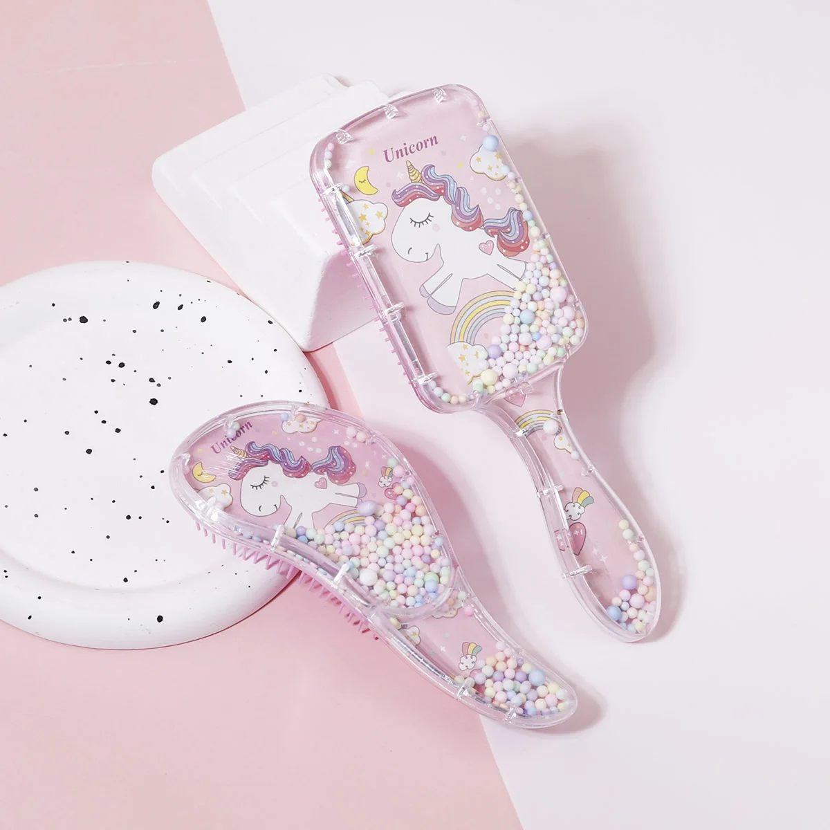 

2pcs/set cartoon anti-static scalp massage hair brushes tangled exfoliating shower hair styling tools Special for real hair wigs